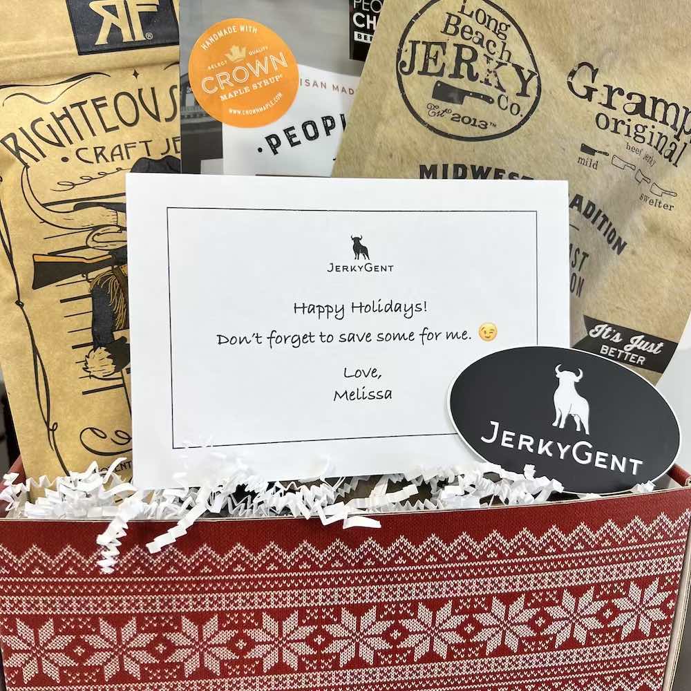 Add a custom gift note to your beef jerky gift box