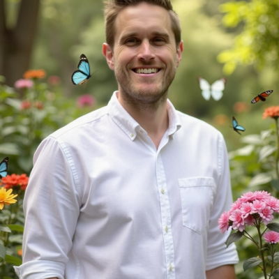Photo generated by Secta Labs in style of Butterfly Garden Portraits