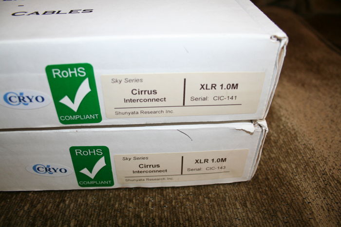 Shunyata Research Cirrus 1m XLR Fabulous -- (see pics)