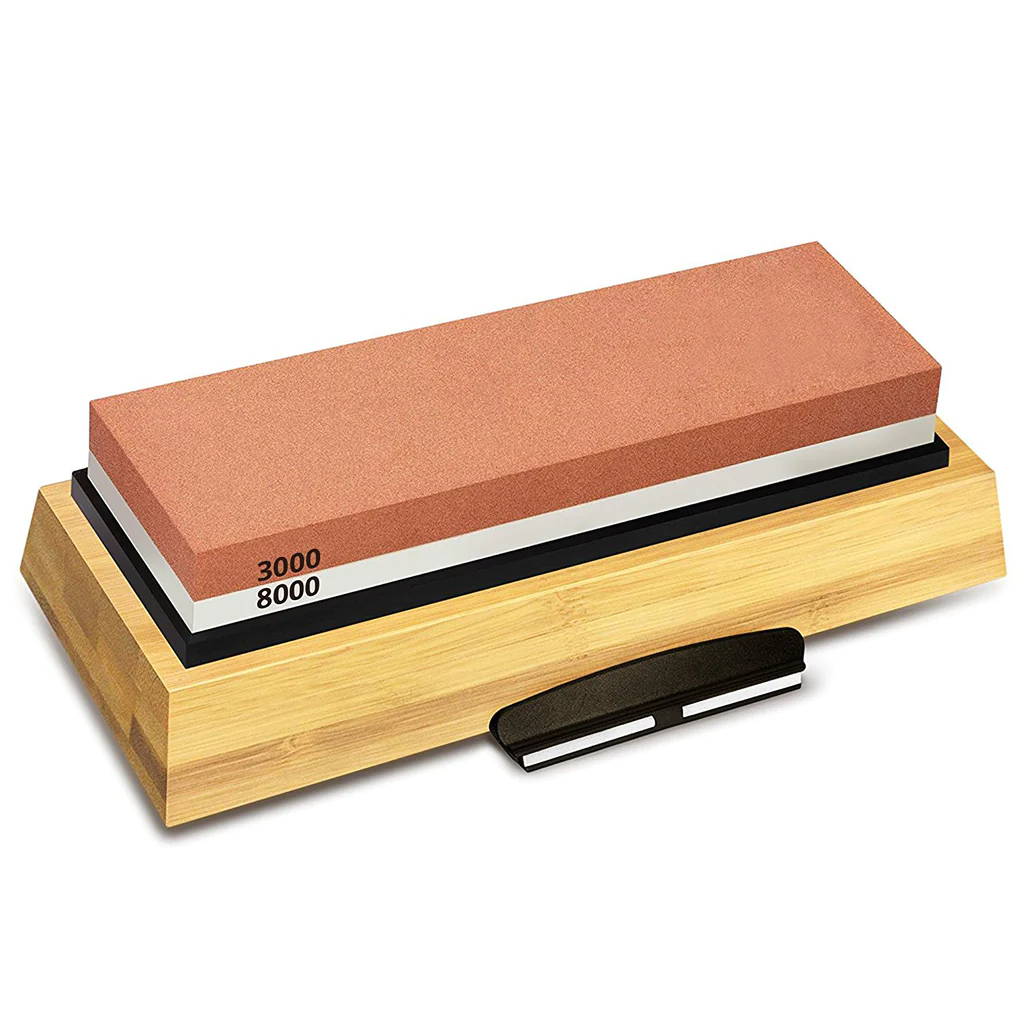 Toishi Knife Sharpening Whetstone With Bamboo Base