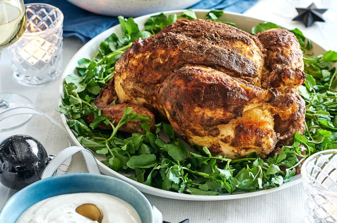 Poulet rôti au yogourt et aux épices