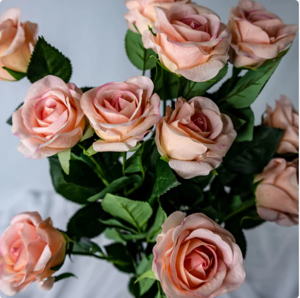 Pink Candy Real Touch Half Bloom Rose - Realistic Artificial Flowers