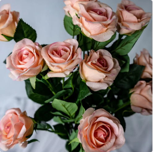 Pink Candy Real Touch Half Bloom Rose - Realistic Artificial Flowers