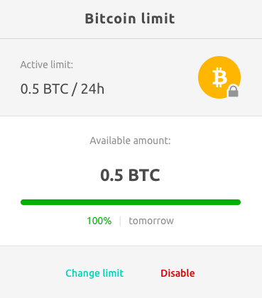 bitcoin limit is being set