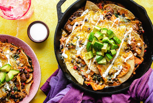 Photo of Roasted Vegetable and Black Bean Chilaquiles 