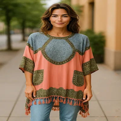 Kaftan Poncho Top - Plus Size