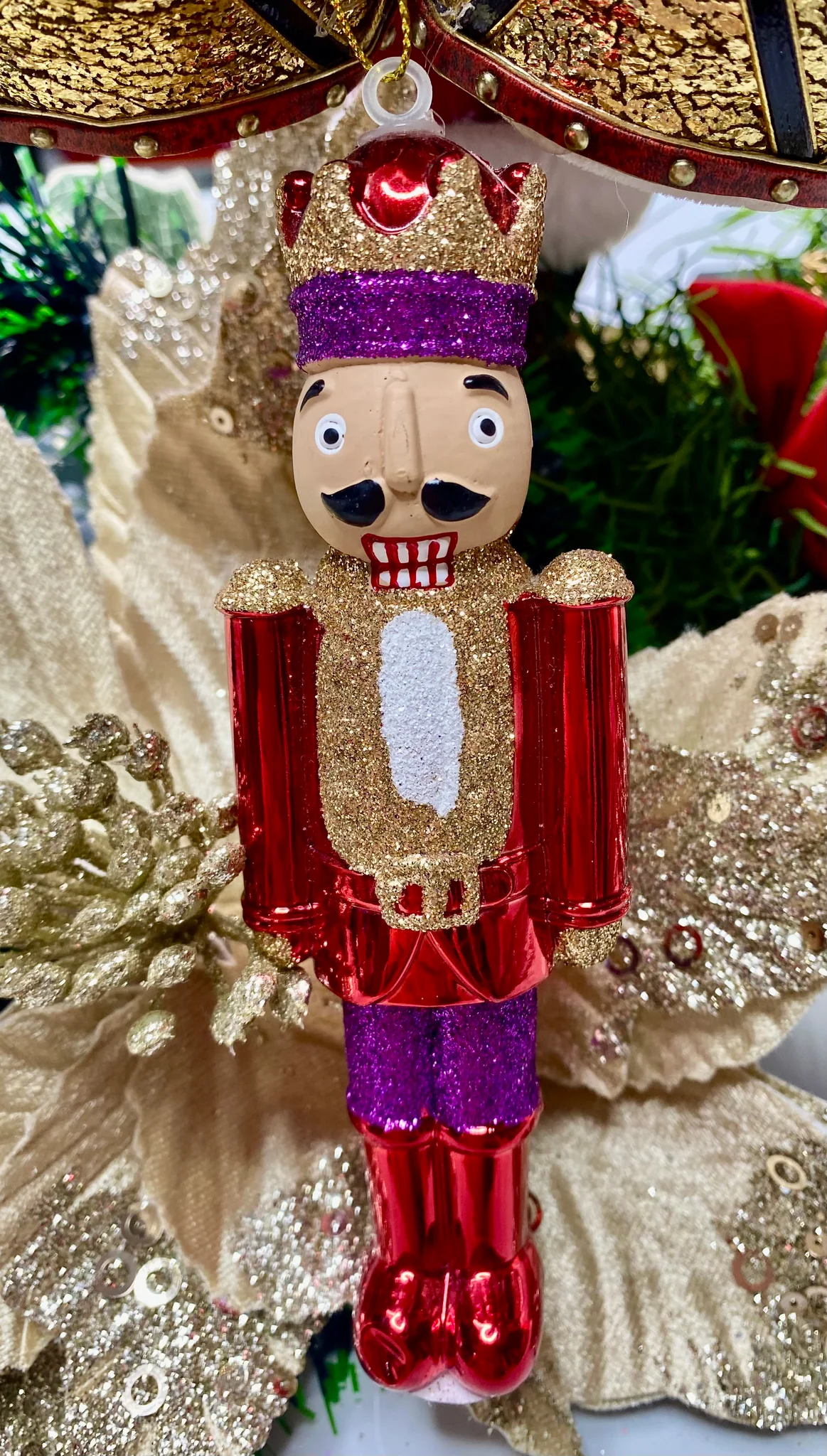 Glass Nutcracker Hanging Ornament