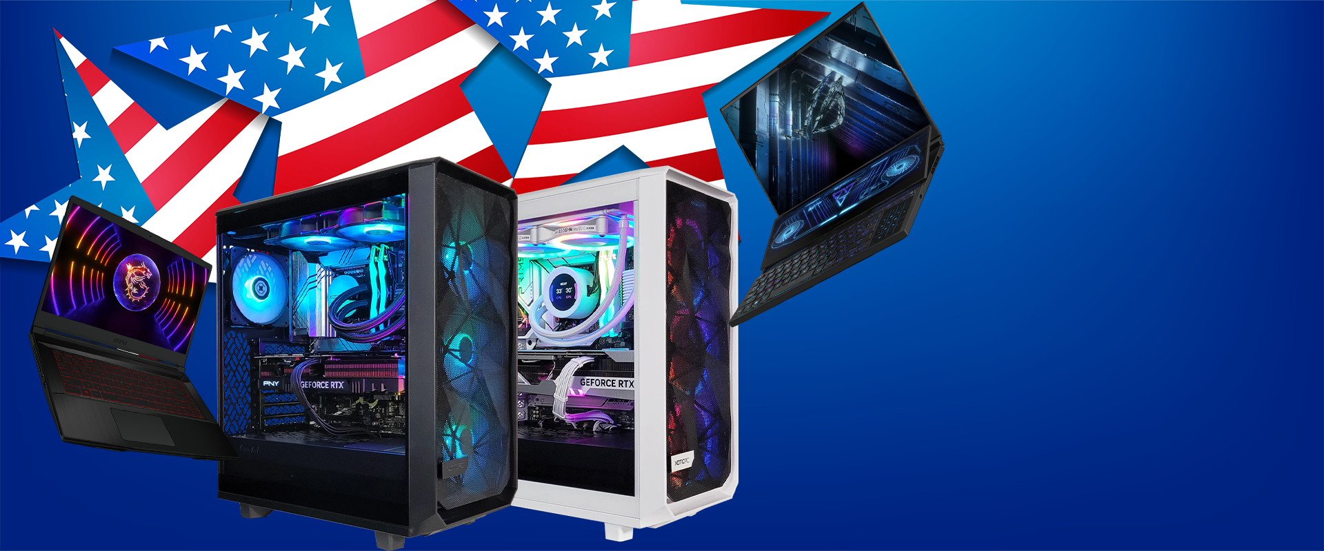 Vibrant Back to school Sale banner featuring various accessories and the G370SNW-G with striking rgb keyboard showcased, complemented by a captivating rocketship with assorted colored pencils display in the background.