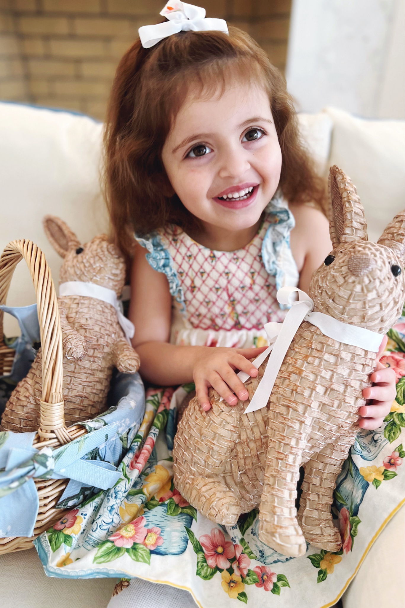 Easter bunny smocked dress