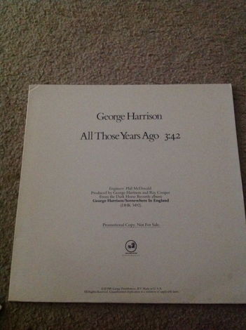 George Harrison - All Those Years Ago Promo 12 Inch Sin...