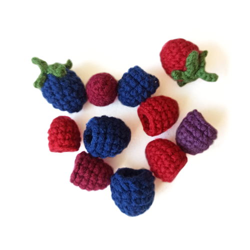 BERRIES crochet pattern 6 in 1: cherry, strawberry, raspberry, blackberry, cranberry, blueberry. Food crochet pattern. Fruit crochet pattern