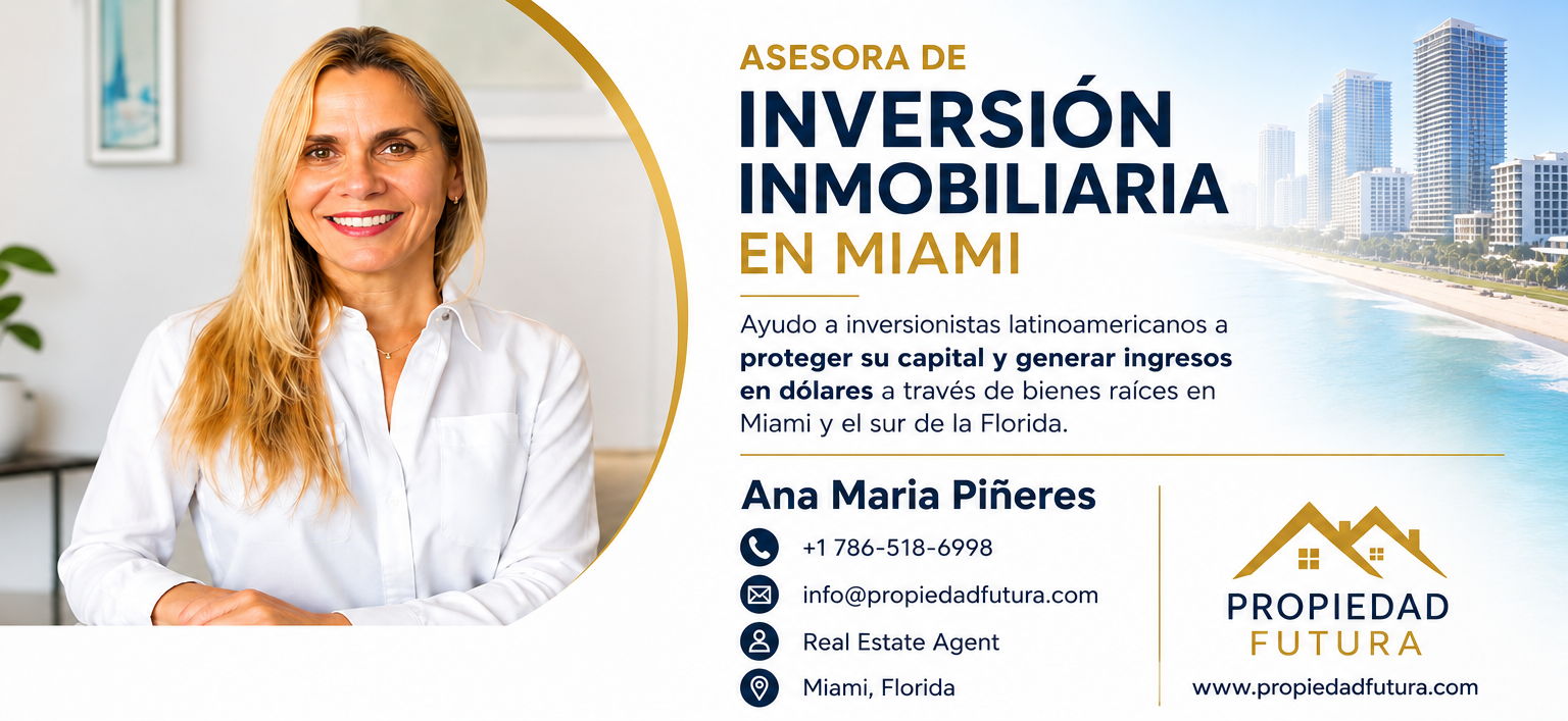 Asesora de inversión inmobiliaria en Miami