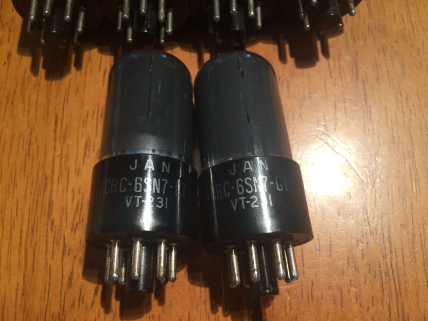 Rare RCA SMOKE GLASS JAN  CRC-6SN7GT VT-231 6sn7 tubes true matched pair test NOS HOLY GRAIL