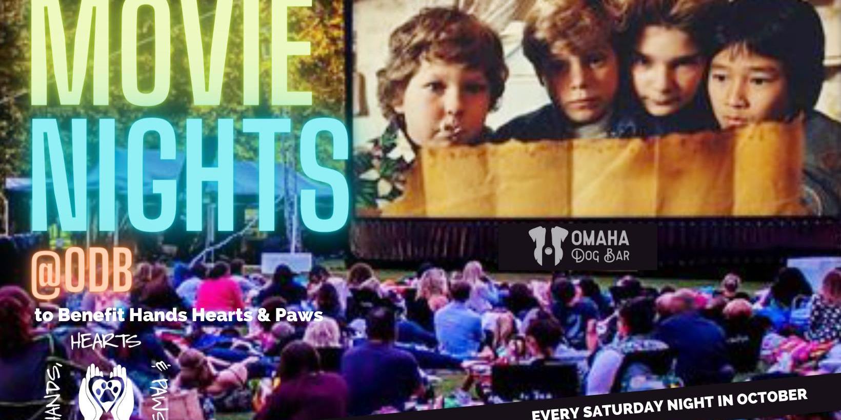 Movie Nights in the Bark Park @ ODB to Benefit Hands Hearts & Paws promotional image