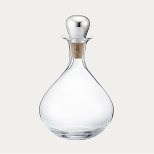 SKY liquor decanter in crystalline with cork and steel stopper