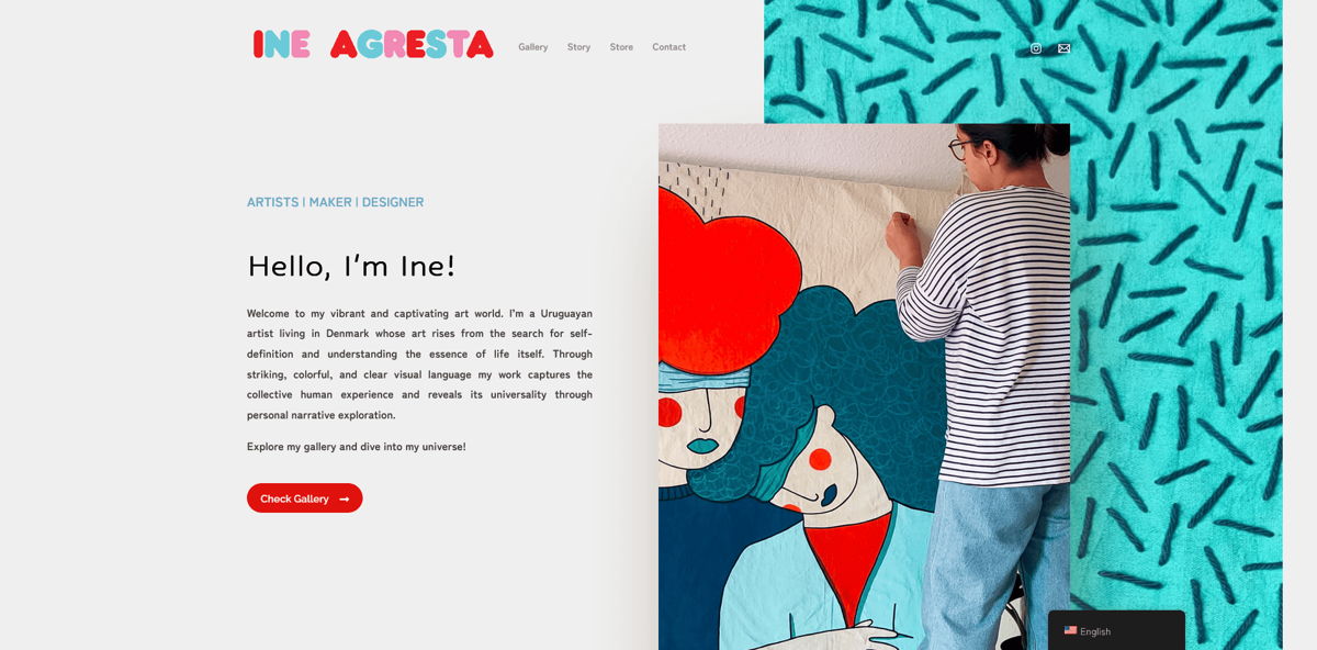 Screenshot of Ine Agresta, from the personal websites collection.