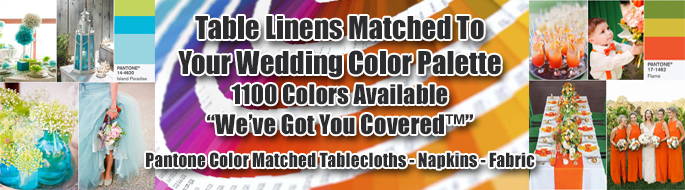 table linens matched to your wedding color palette