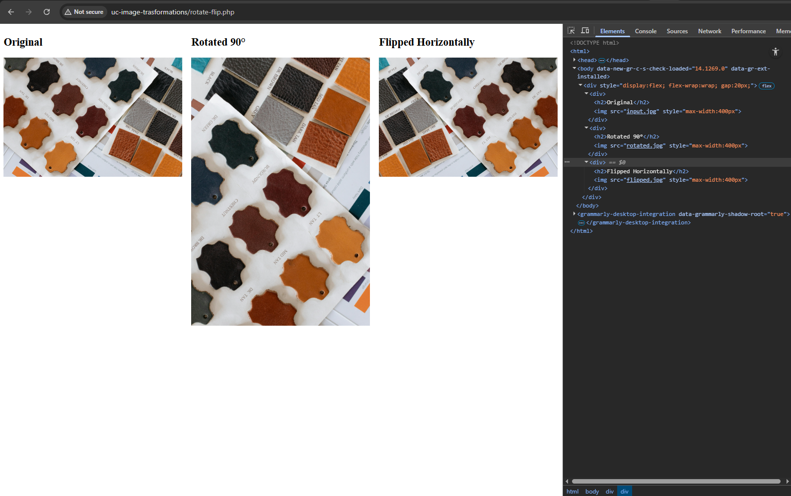 Image rotation and flipping done with the PHP GD library