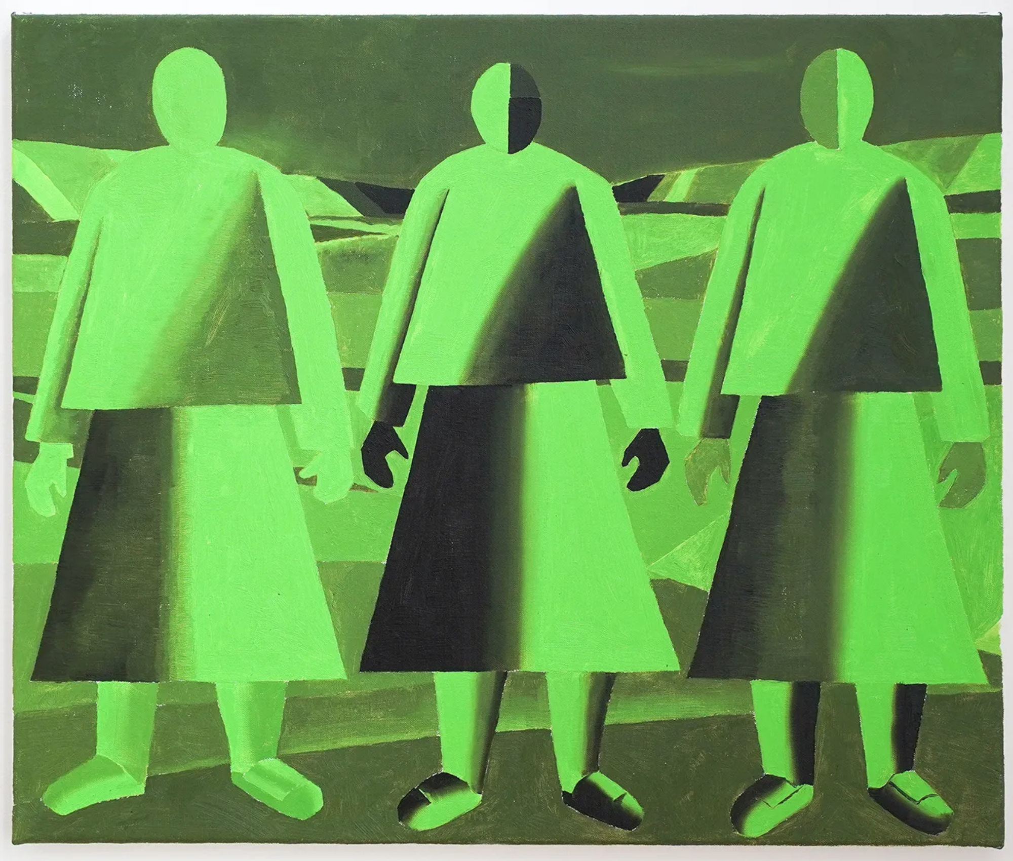 Dieter Durinck – Troika Of Tyranny (Kazimir Malevich, Girls in a Field, 1932) – 50x60cm Olieverf op canvas