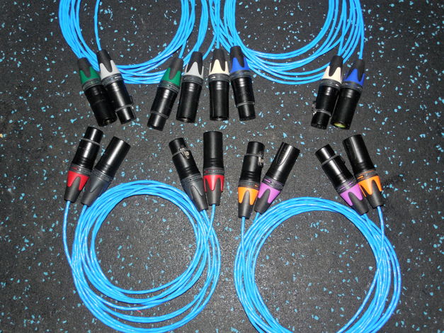 8 CHANNEL XLR Interconnects Black Shadow 2 METER Silver...