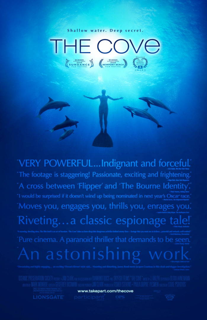 Poster of an Oscar winning documentary, 'The Cove'