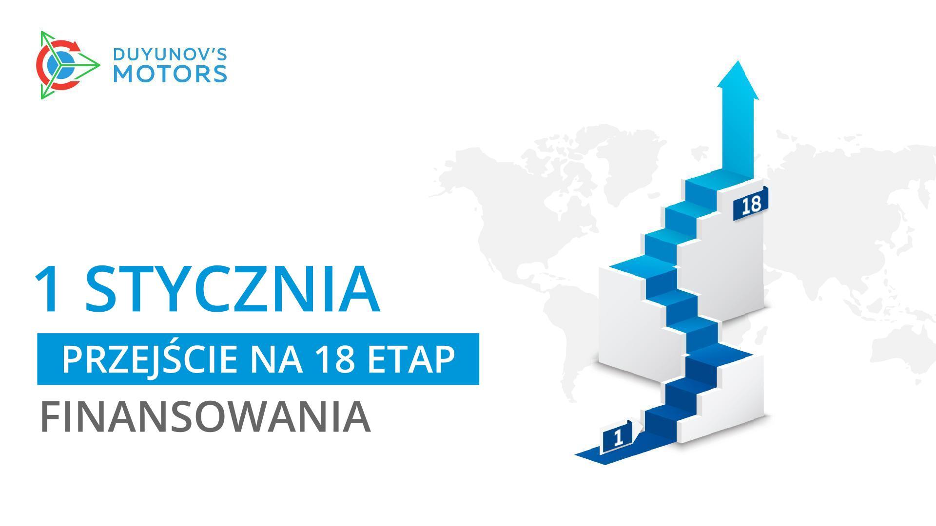 1 stycznia projekt Silniki Duyunova wchodzi w 18. etap finansowania!