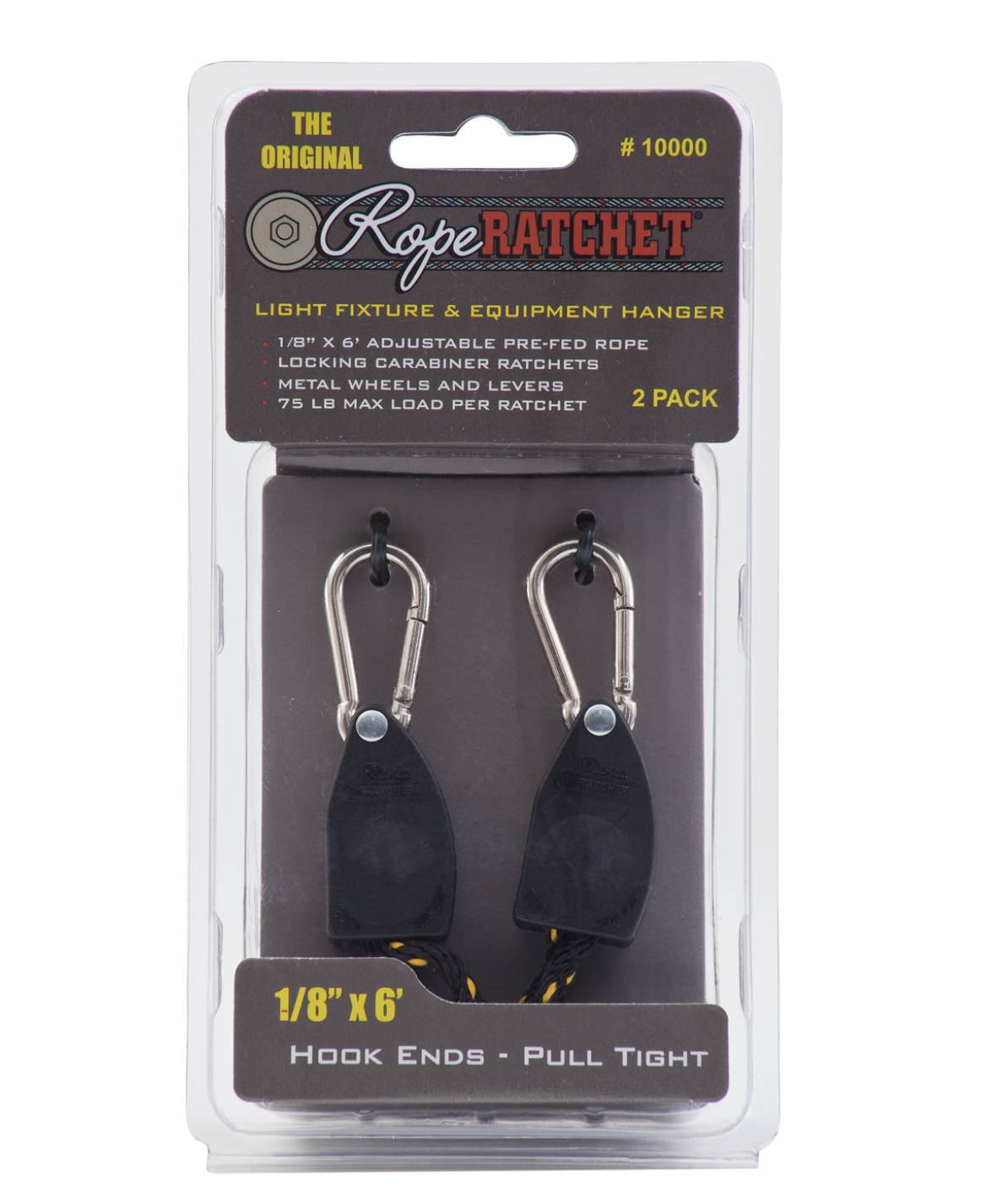 thumbnail image 2 of 2-Pack Grow Light Rope Hanger Ratchet – 150lb Capacity, 1/8" Reflector Hangers For LED Panels 2 of 6