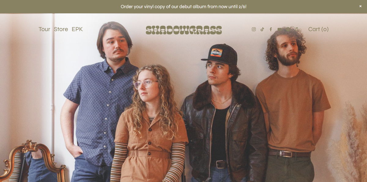 Screenshot of Shadowgrass, from the band websites collection.
