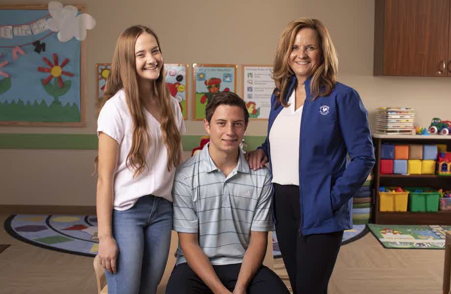 Image of owner, Beth Deasy, with her two children