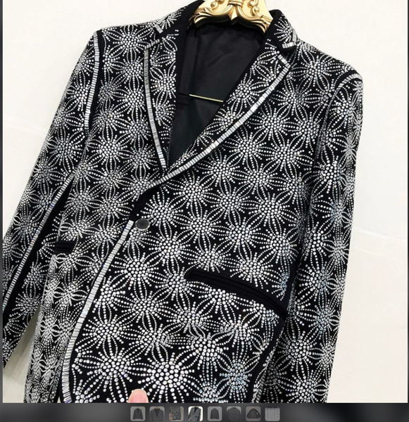 HeavyHot Drilling European Luxury Brand Blazer Men Rhinestones Punk Club - Image 4