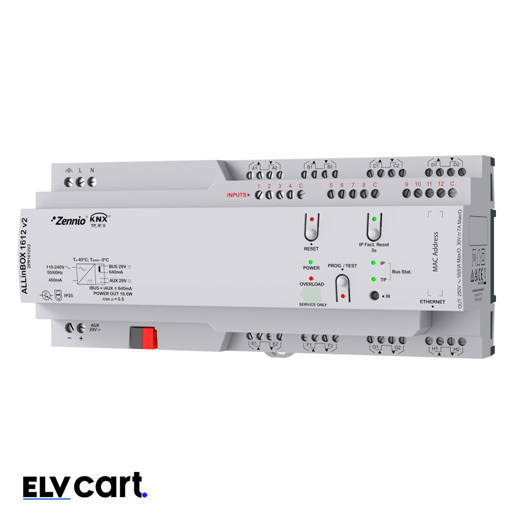 Multifunction device KNX-IP Interface, 16 outputs, 12 inputs - ELV Cart