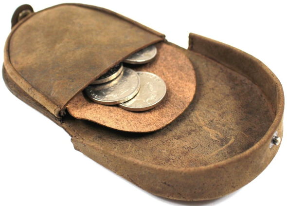 Framed Coin Purse in black or tan. Style: 11031