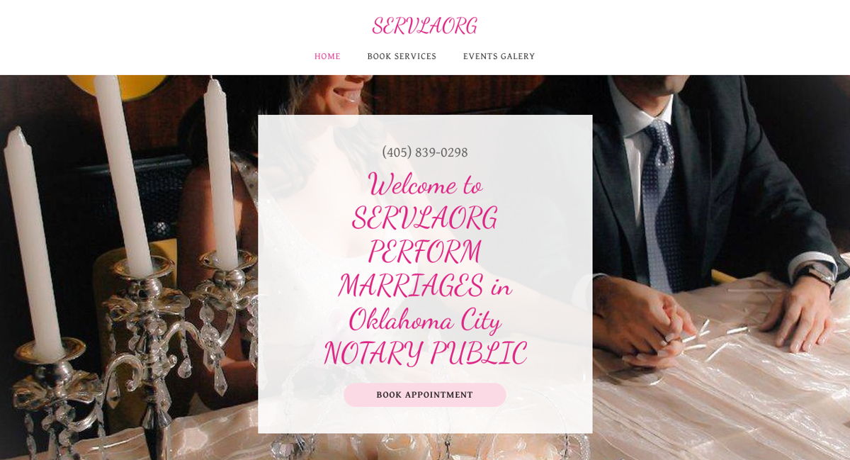 Screenshot of Servlaorg, from the godaddy websites collection.