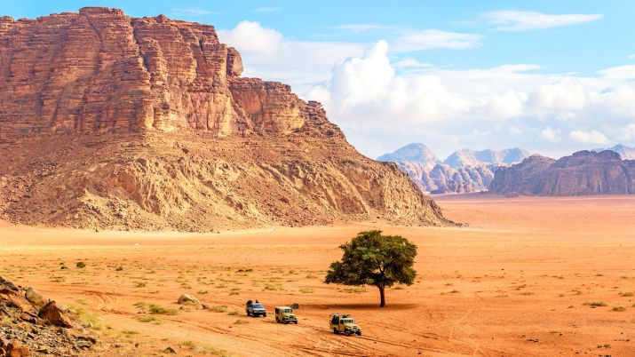 The awe-inspiring Wadi Rum Protected Area lies in the heart of Jordan's southern desert