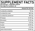 Supplement Facts of the best digestive enzyme supplement 