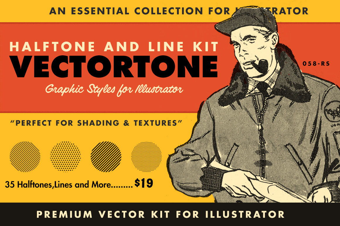 Retro Halftone Brushes for Illustrator