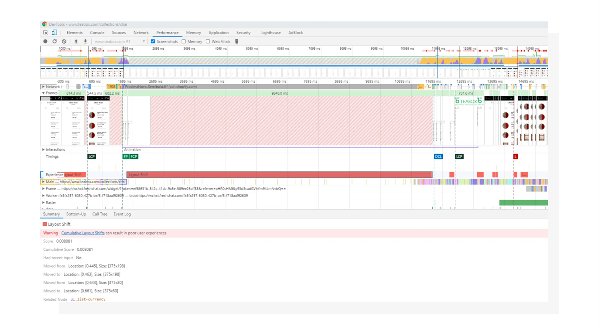 Layout shifts in Chrome DevTools. Layout shifts in Chrome DevTools