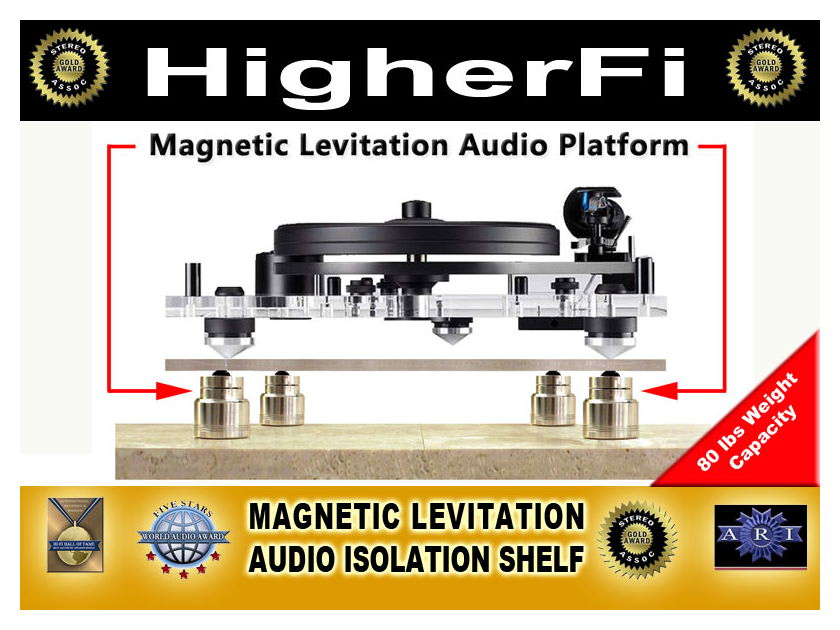 HigherFi Magnetic Levitation Phono Shelf ,Look, Save 50% off, Trades OK!