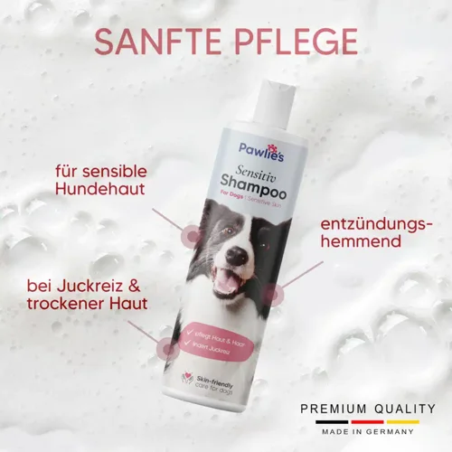 Shampoing pour chien sensible - Contre les démangeaisons et la peau sèche
