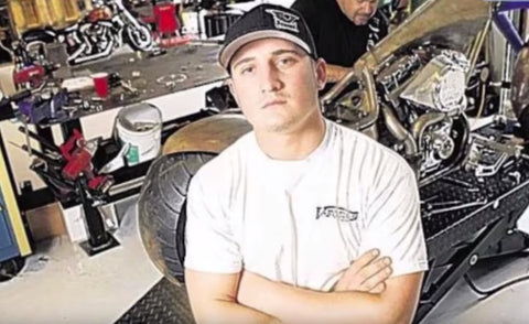 Cody Connelly working on a bike at his workshop