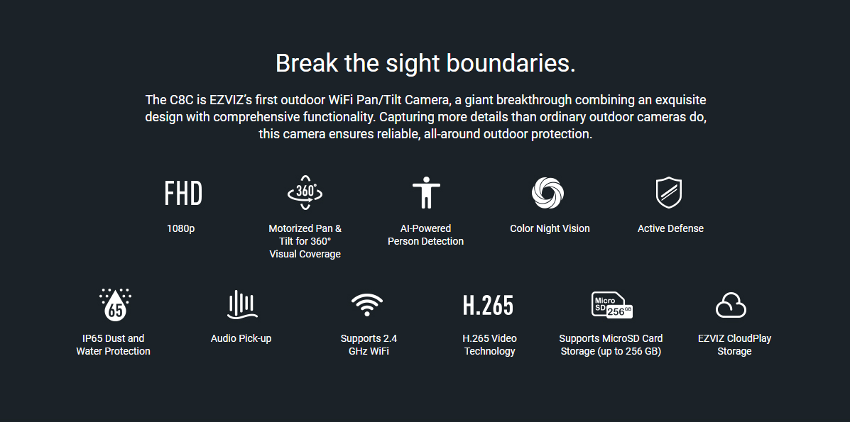 C8C – 1080p Full HD Outdoor Pan/Tilt Camera Colour Night Vision ...