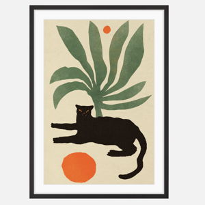 Resting Panther Print (Black Frame + Matt, Size: A3)