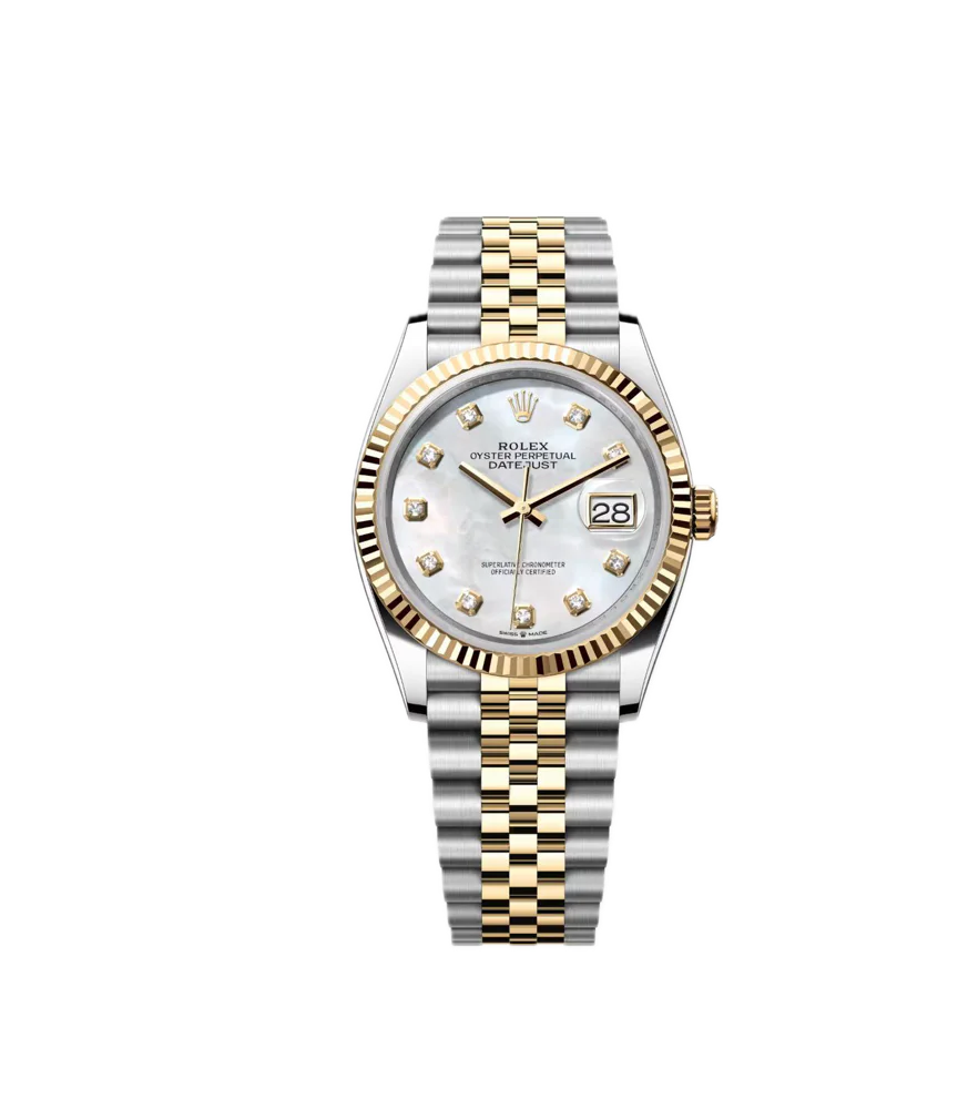 36 Mother of pearl dial with diamonds Box and Papers 2024, image 1