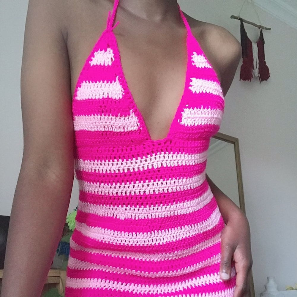 Pink Candy Crochet dress
