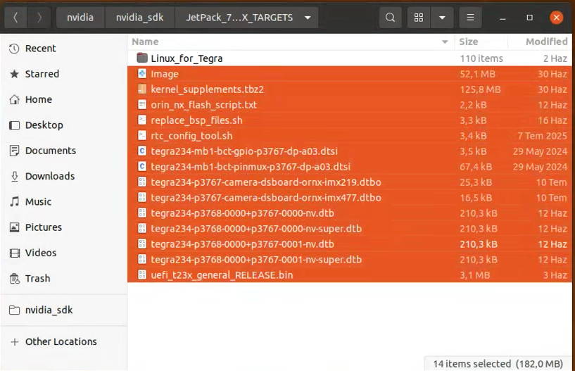 BSP files moved in target HW image folder