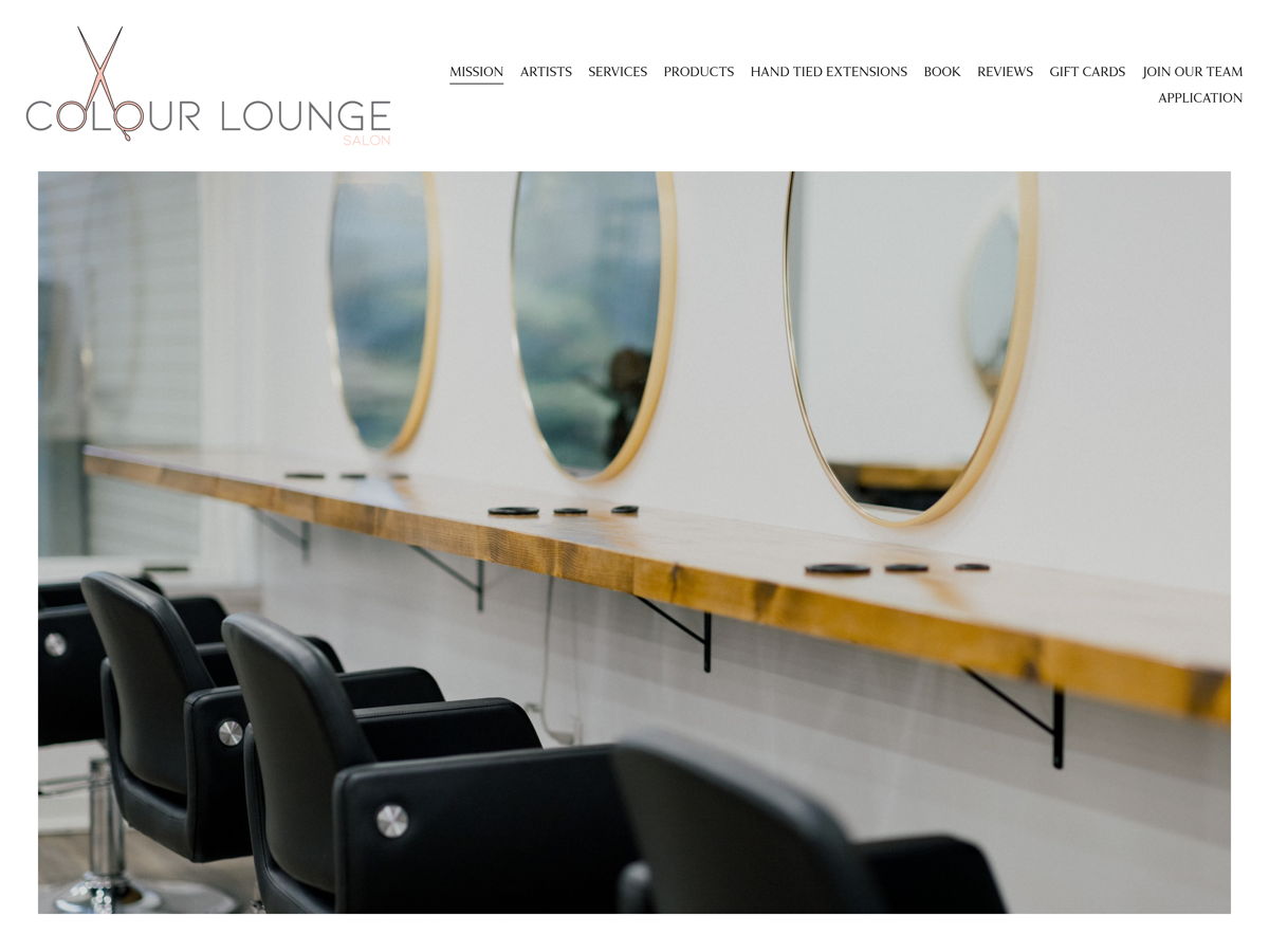 Screenshot of The Colour Lounge, from the salon websites collection.