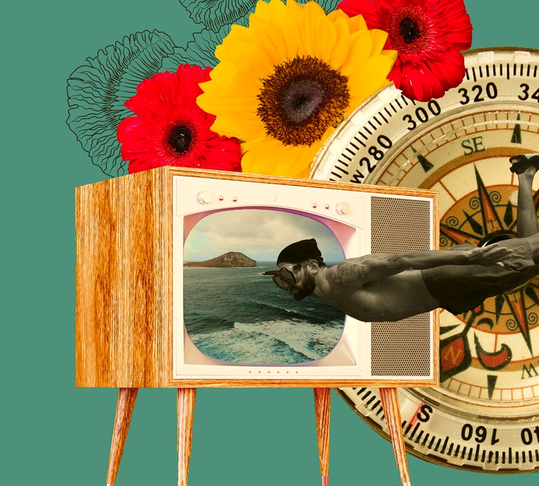 Easel with landscape painting