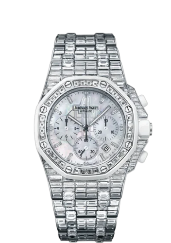 Royal Oak OffShore 26114 Chronograph White Gold / Baguette / MOP