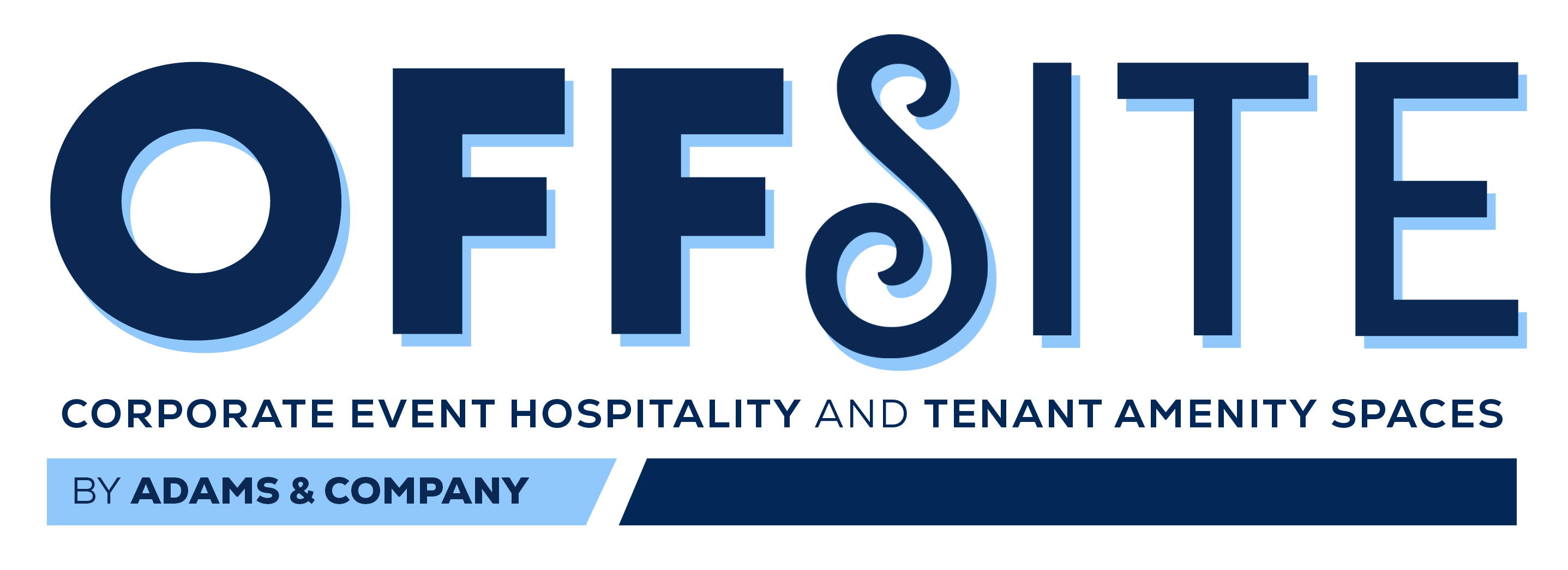 Offsite logo with corporate event hospitality and tenant amenity space tagline