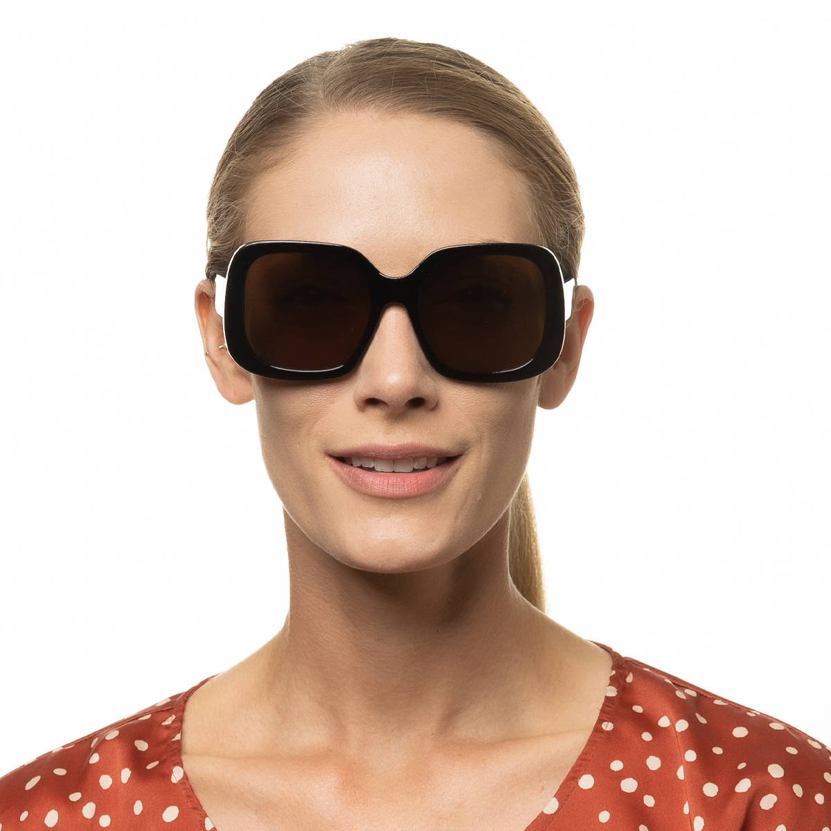 Black Trotoise Elegant Oversized Square Fashion Sunglasses for Women C-5512
